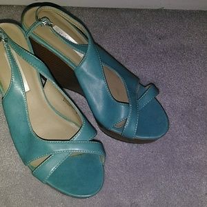 Xhilaration teal wedges